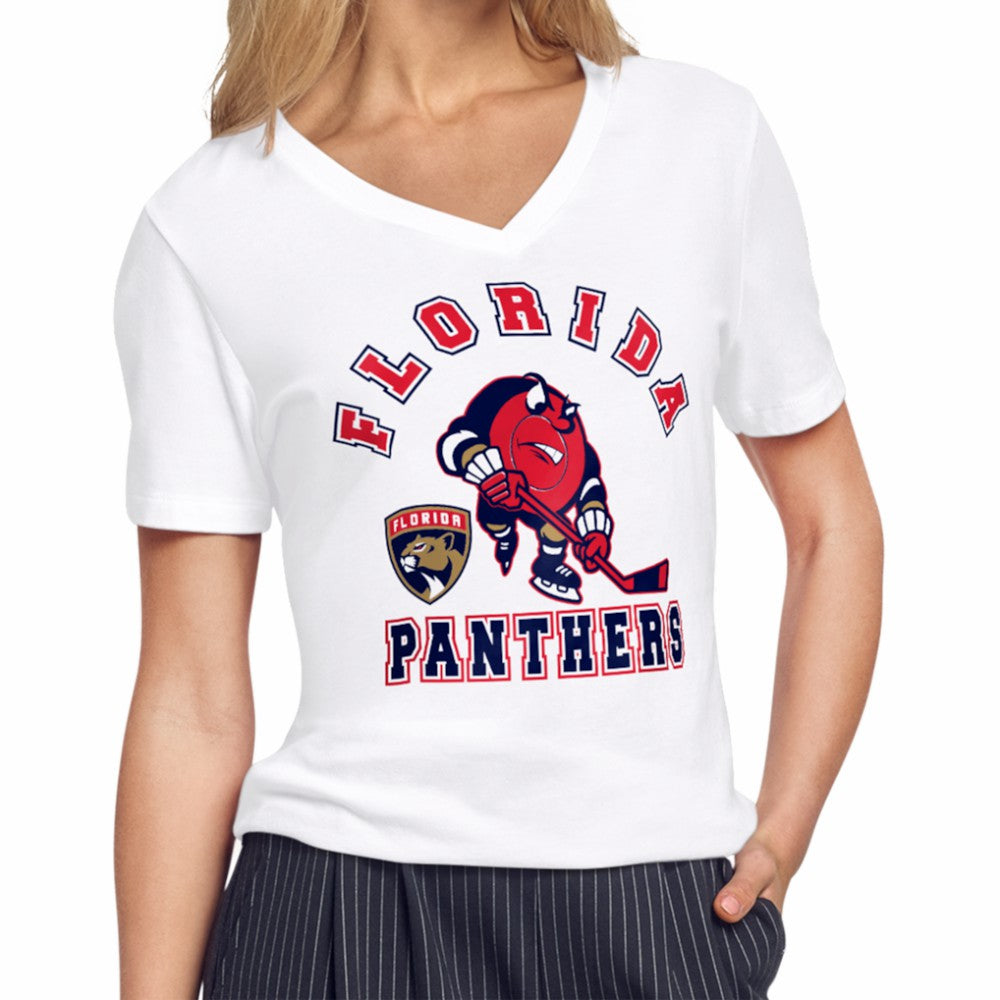 Florida Panthers Starter Women's Tough Puck T-Shirt - White - NHL 203995177