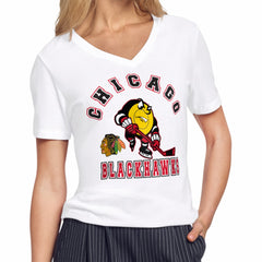 Chicago Blackhawks Starter Women's Tough Puck T-Shirt - White - NHL 203995178