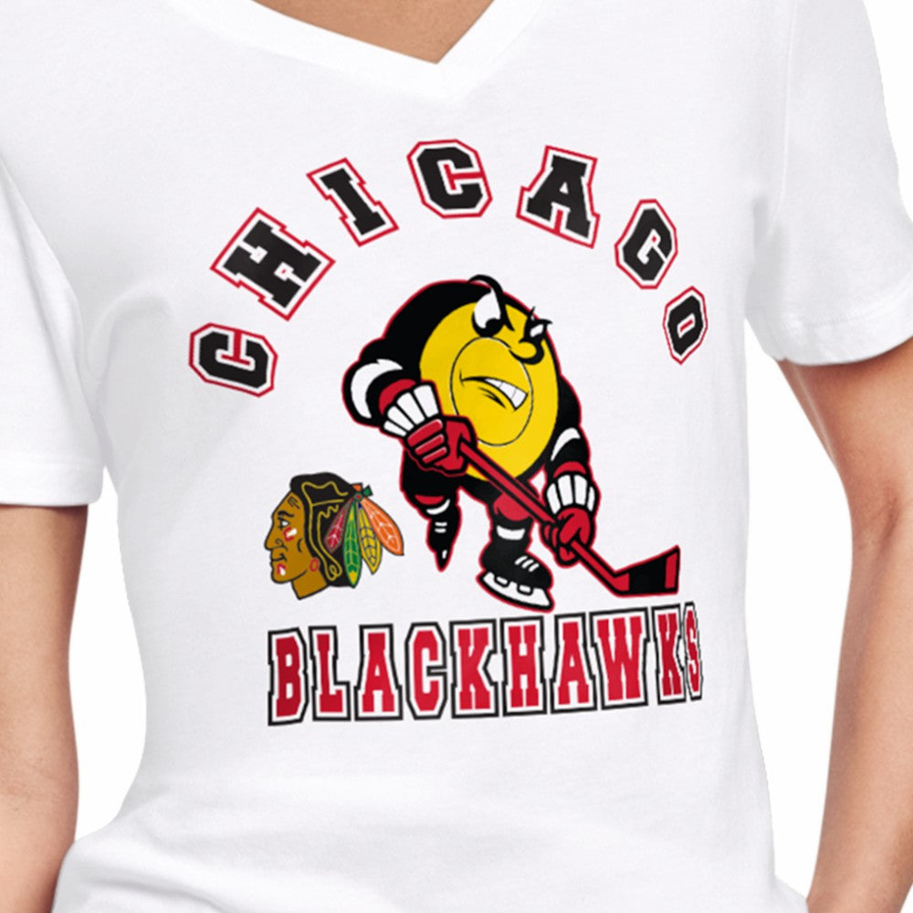 Chicago Blackhawks Starter Women's Tough Puck T-Shirt - White - NHL 203995178
