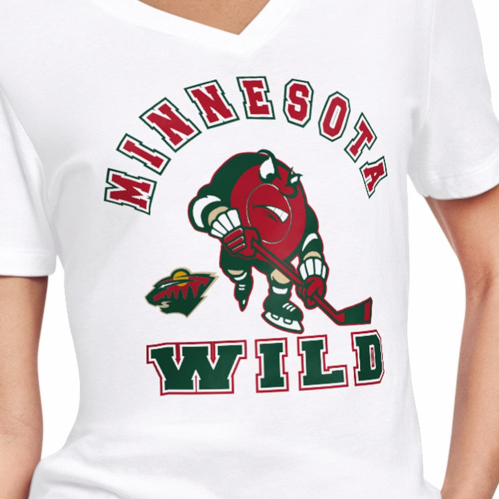 Minnesota Wild Starter Women's Tough Puck T-Shirt - White - NHL 203995179