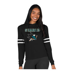 San Jose Sharks Concepts Sport Women's Marathon Long-Sleeve Hooded T-Shirt - Black - NHL 203995284