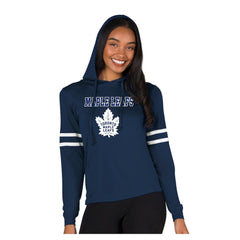 Toronto Maple Leafs Concepts Sport Women's Marathon Long-Sleeve Hooded T-Shirt - Navy - NHL 203995288