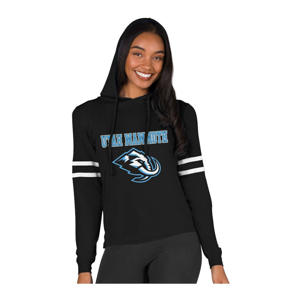 Utah Mammoth Concepts Sport Women's Marathon Long-Sleeve Hooded T-Shirt - Black - NHL 203995289