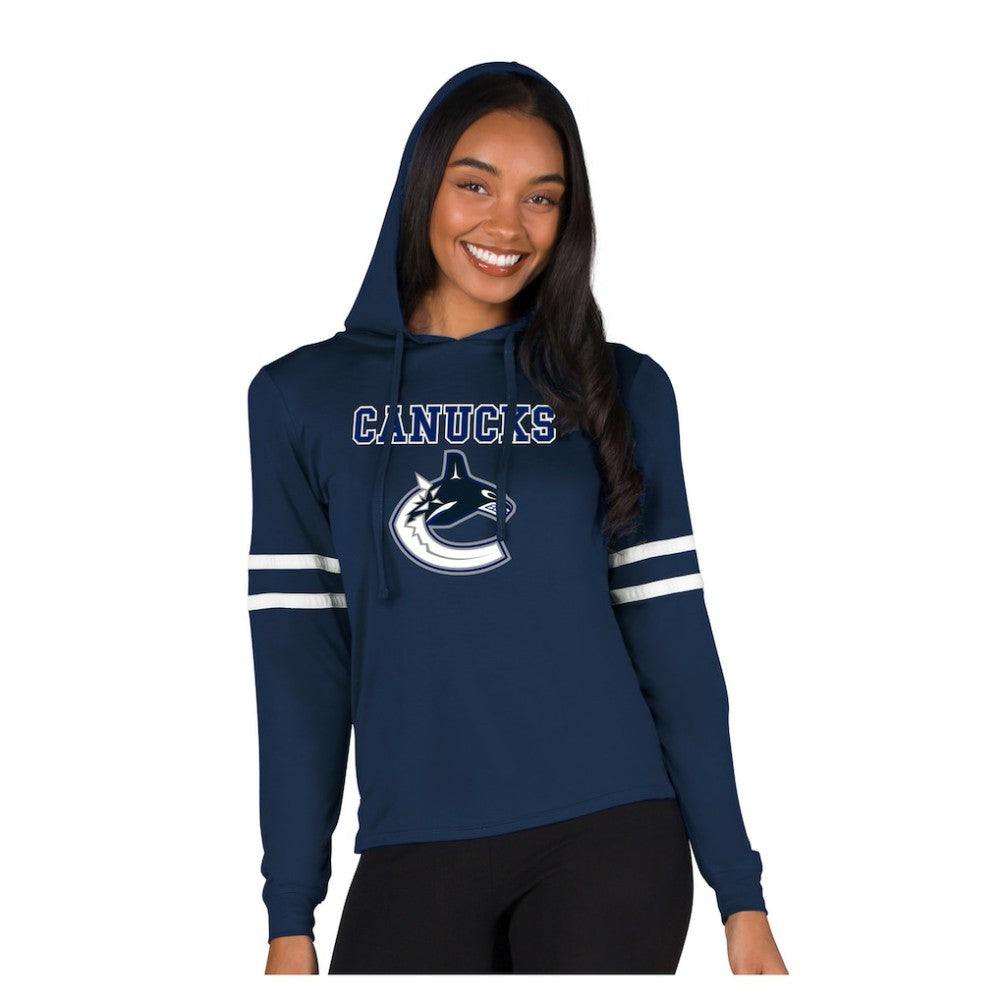 Vancouver Canucks Concepts Sport Women's Marathon Long-Sleeve Hooded T-Shirt - Navy - NHL 203995290
