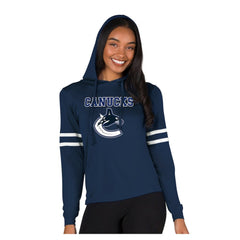 Vancouver Canucks Concepts Sport Women's Marathon Long-Sleeve Hooded T-Shirt - Navy - NHL 203995290