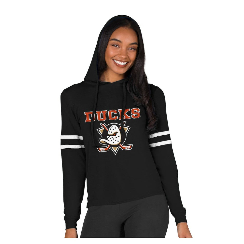 Anaheim Ducks Concepts Sport Women's Marathon Long-Sleeve Hooded T-Shirt - Black - NHL 203995294