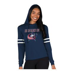 Columbus Blue Jackets Concepts Sport Women's Marathon Long-Sleeve Hooded T-Shirt - Navy - NHL 203995298