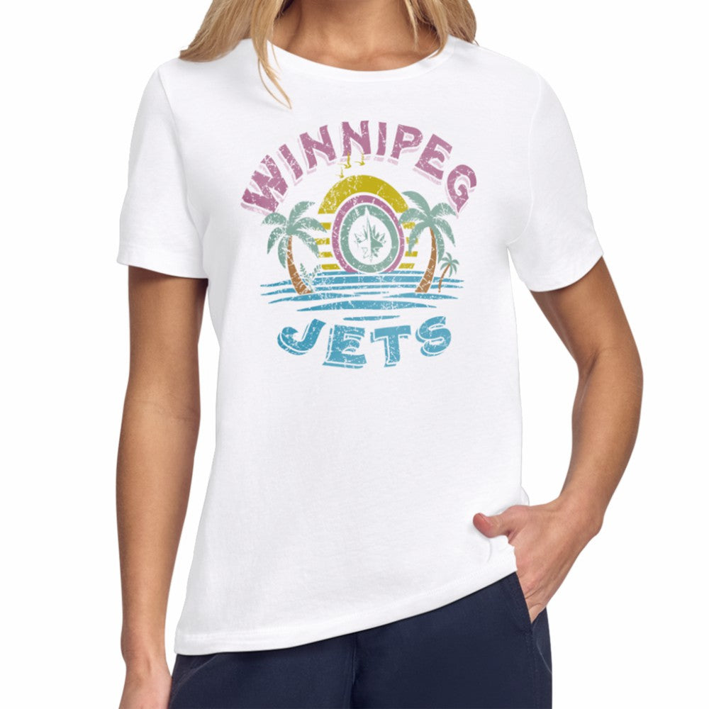 Winnipeg Jets Starter Women's Tonal Beach T-Shirt - White - NHL 204013626