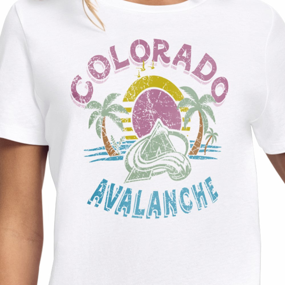 Colorado Avalanche Starter Women's Tonal Beach T-Shirt - White - NHL 204013627