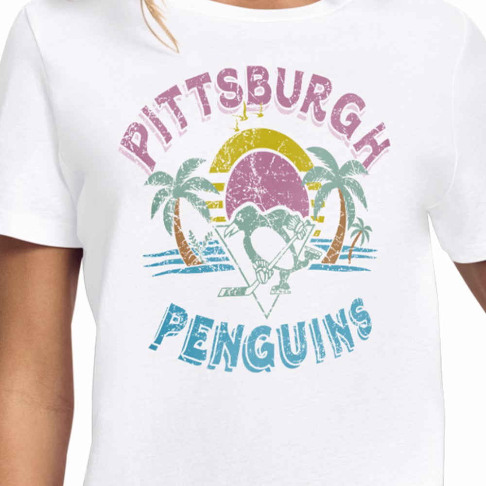 Pittsburgh Penguins Starter Women's Tonal Beach T-Shirt - White - NHL 204013639