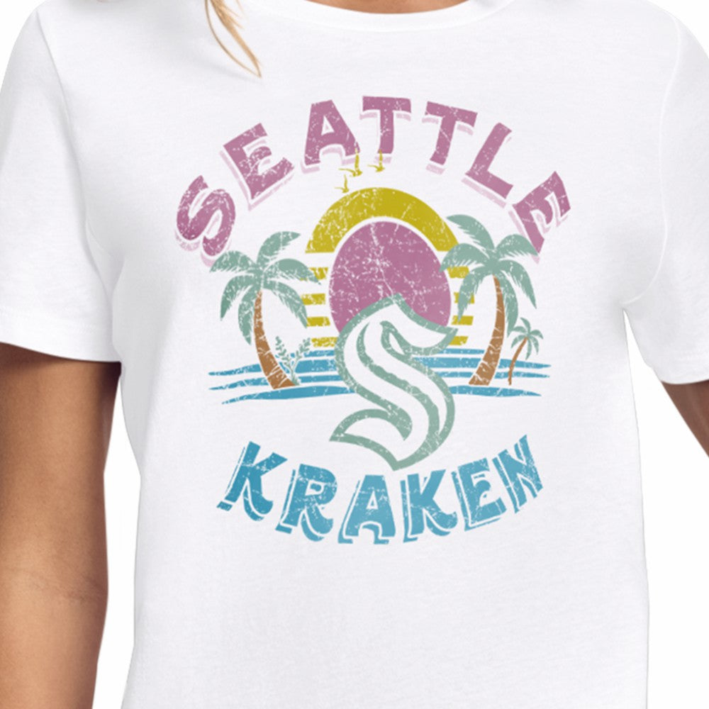 Seattle Kraken Starter Women's Tonal Beach T-Shirt - White - NHL 204013643