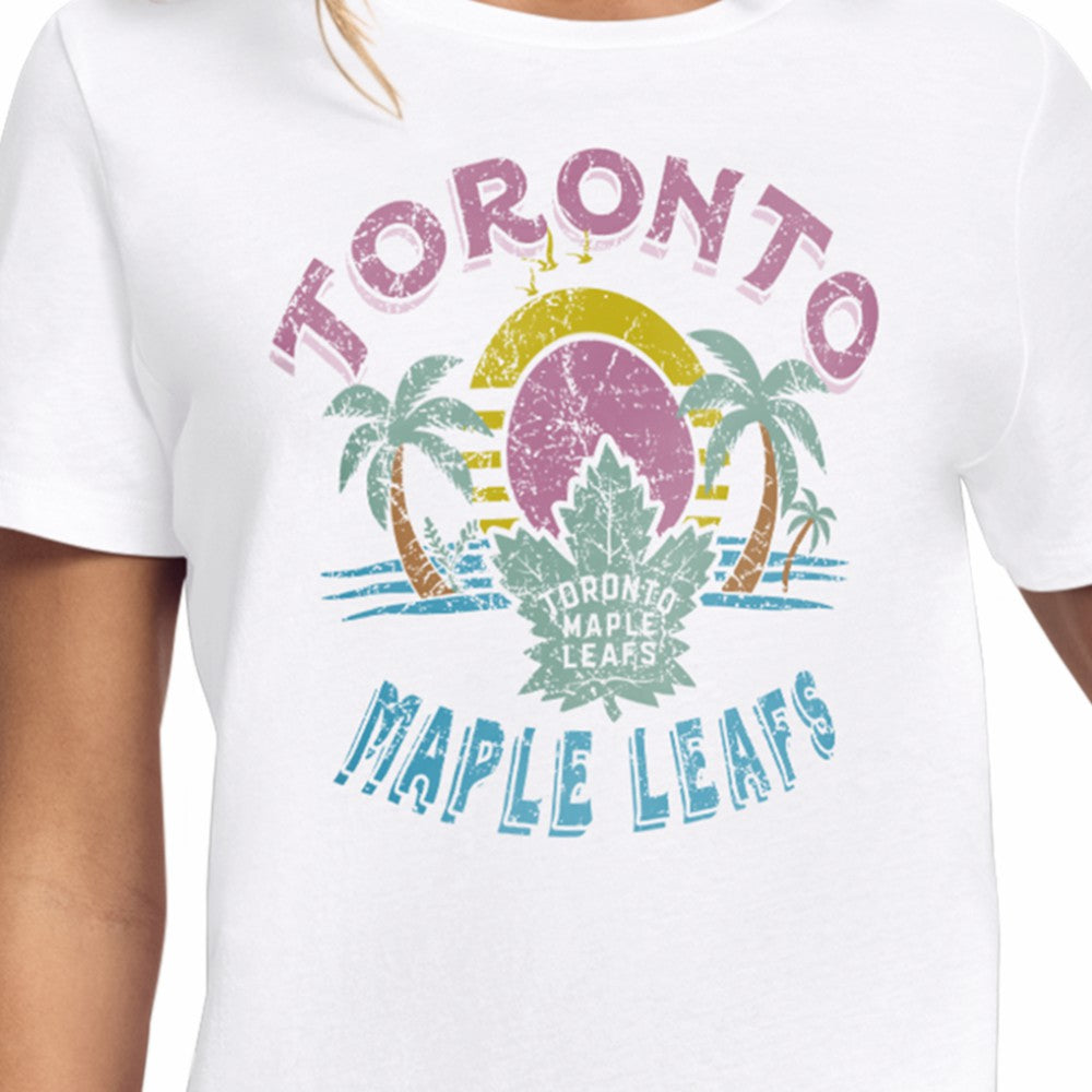 Toronto Maple Leafs Starter Women's Tonal Beach T-Shirt - White - NHL 204013647