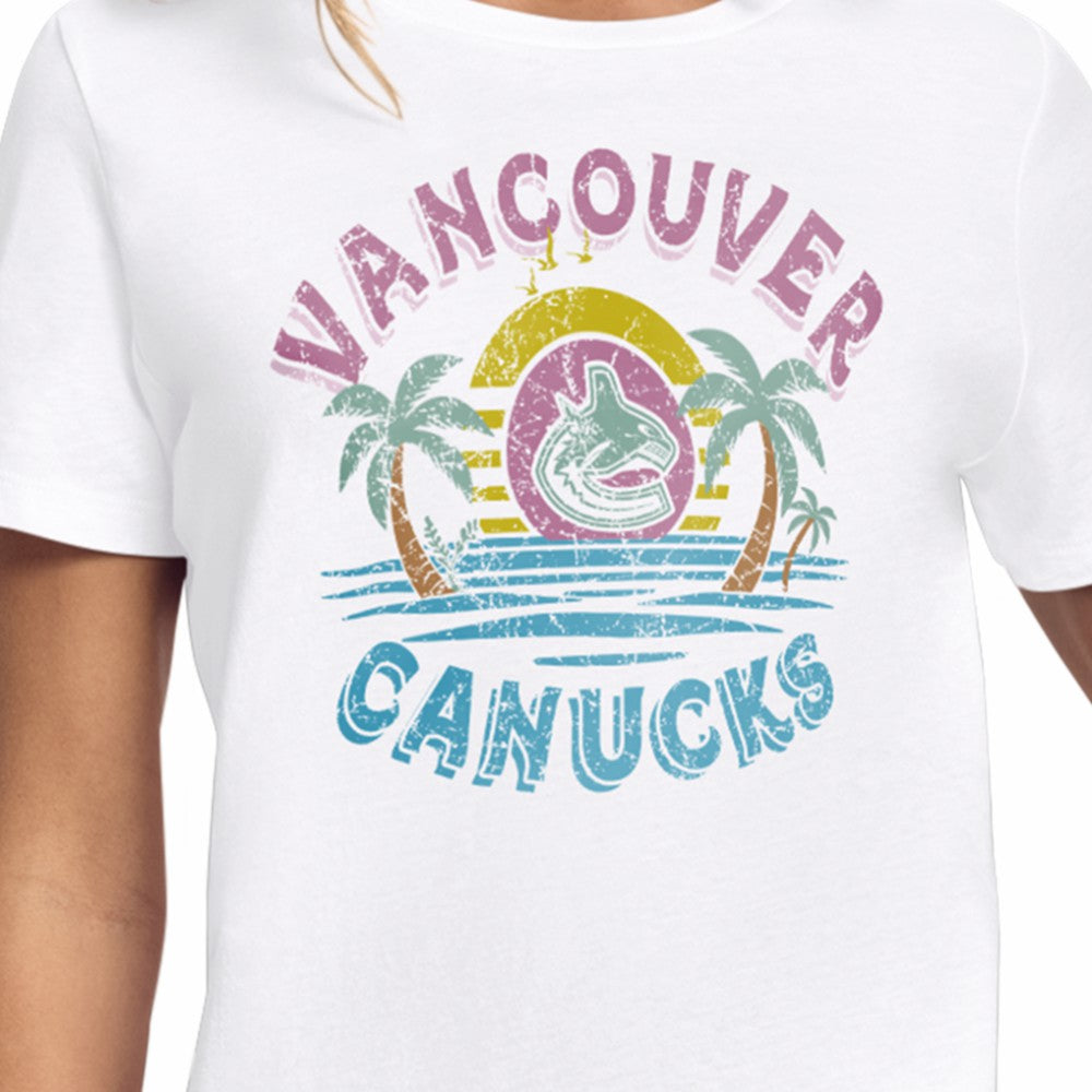 Vancouver Canucks Starter Women's Tonal Beach T-Shirt - White - NHL 204013648