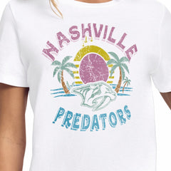 Nashville Predators Starter Women's Tonal Beach T-Shirt - White - NHL 204013651