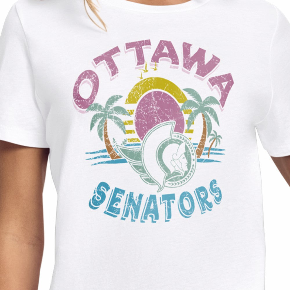 Ottawa Senators Starter Women's Tonal Beach T-Shirt - White - NHL 204013655