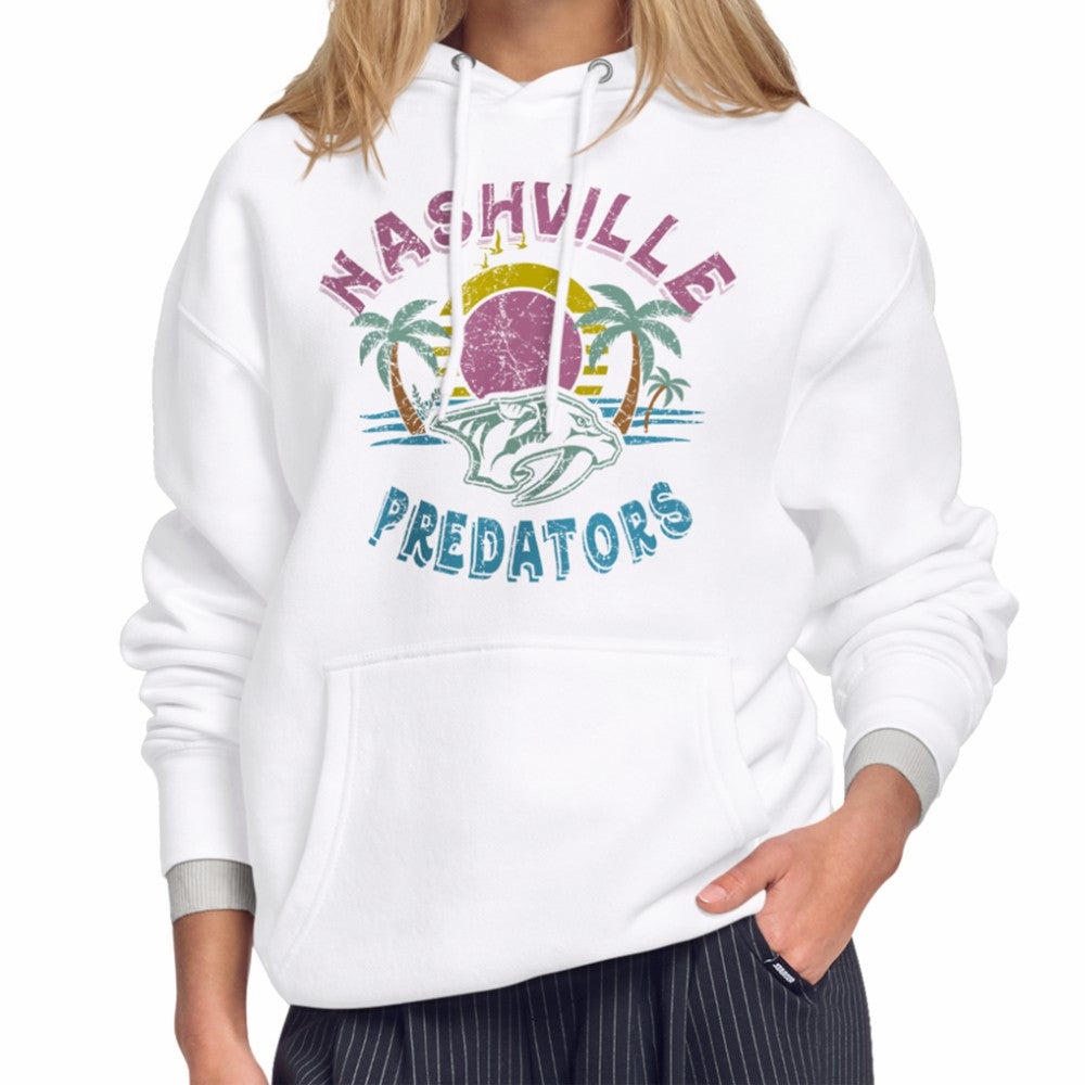 Nashville Predators Starter Women's Tonal Beach Hoodie - White - NHL 204013658