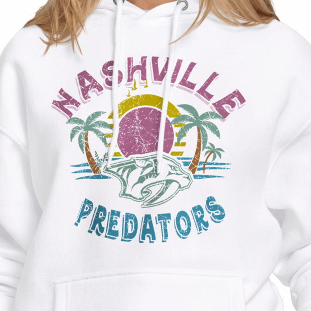 Nashville Predators Starter Women's Tonal Beach Hoodie - White - NHL 204013658