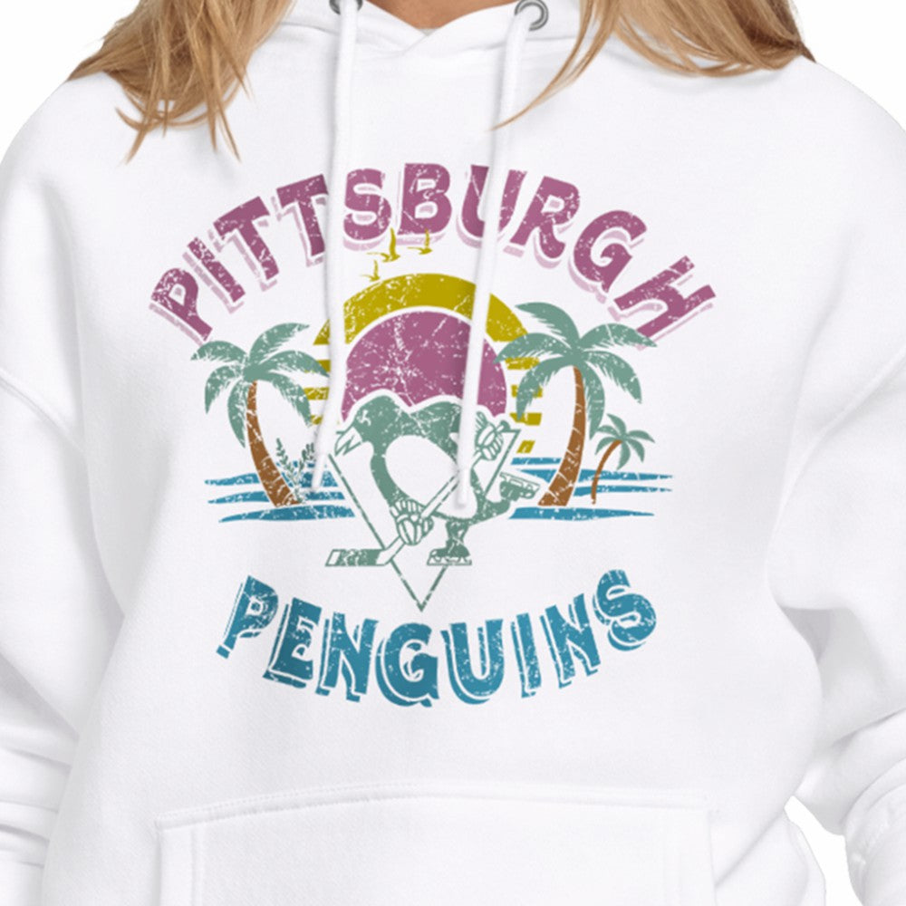 Pittsburgh Penguins Starter Women's Tonal Beach Hoodie - White - NHL 204013665
