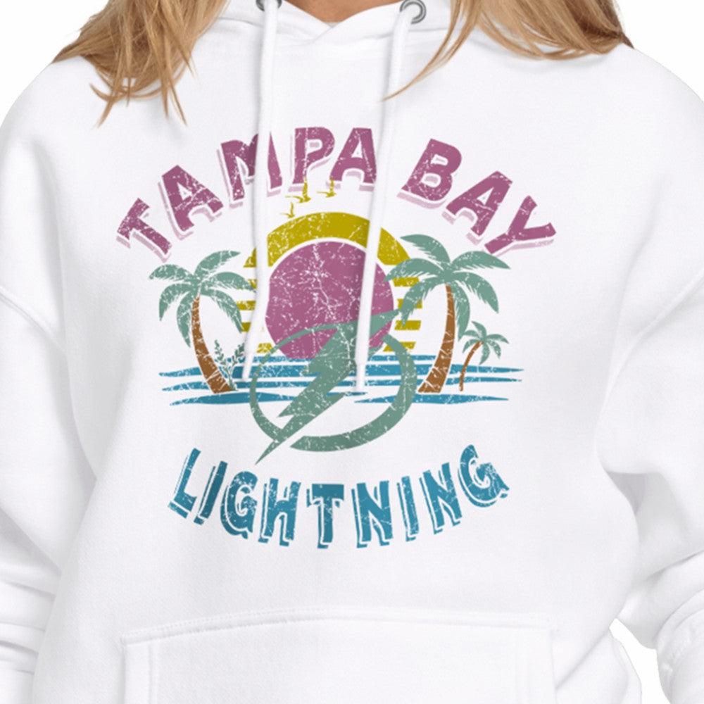 Tampa Bay Lightning Starter Women's Tonal Beach Hoodie - White - NHL 204013669