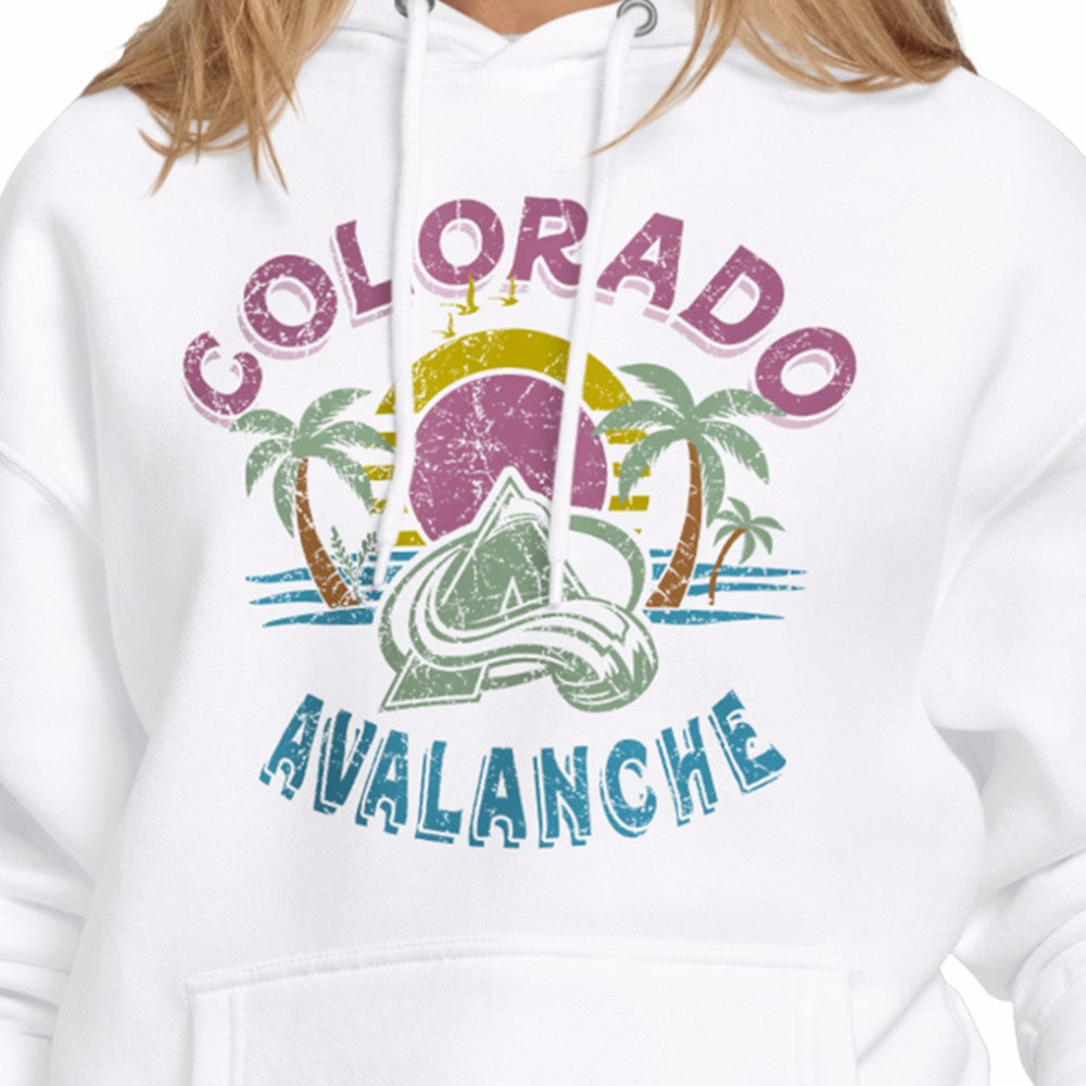 Colorado Avalanche Starter Women's Tonal Beach Hoodie - White - NHL 204013676
