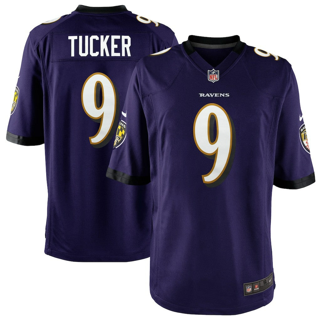 Nike Justin Tucker Baltimore Ravens Youth Game Jersey Purple