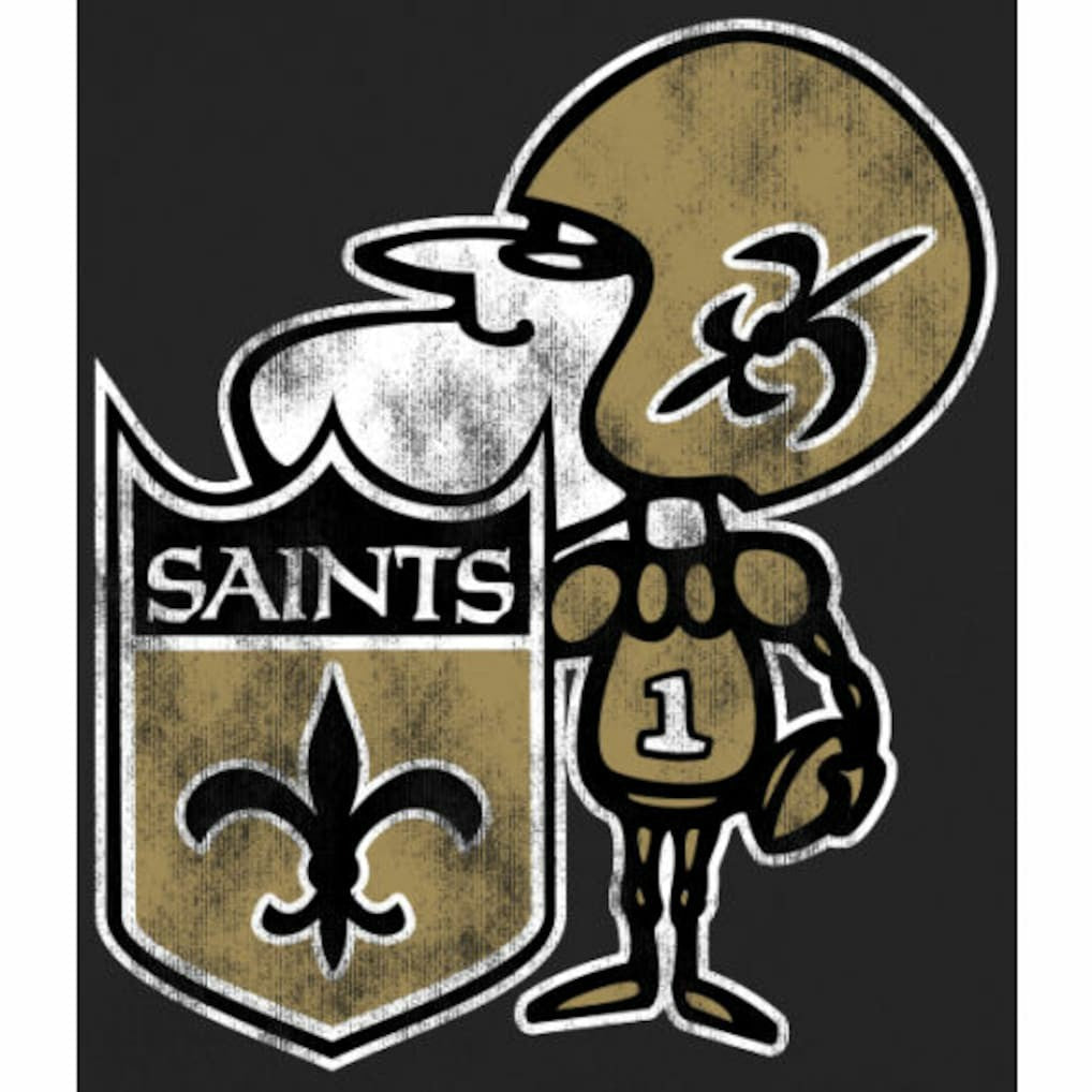 New Orleans Saints Throwback Logo Pullover Hoodie Black