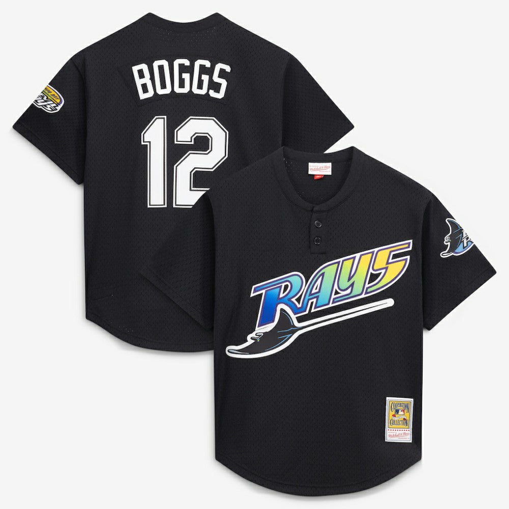Wade Boggs Tampa Bay Rays Mitchell & Ness Authentic Batting Practice Jersey - Black - Mitchell & Ness Sale