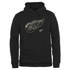 Men's Detroit Red Wings Black Rink Warrior Pullover Hoodie - NHL 2265429
