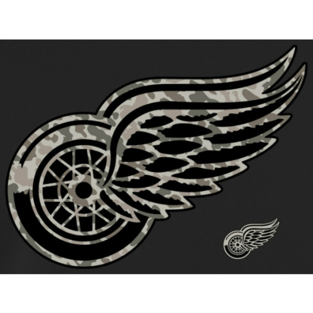 Men's Detroit Red Wings Black Rink Warrior Pullover Hoodie - NHL 2265429