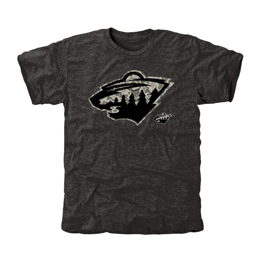 Men's Minnesota Wild Black Rink Warrior Tri-Blend T-Shirt - NHL 2265463
