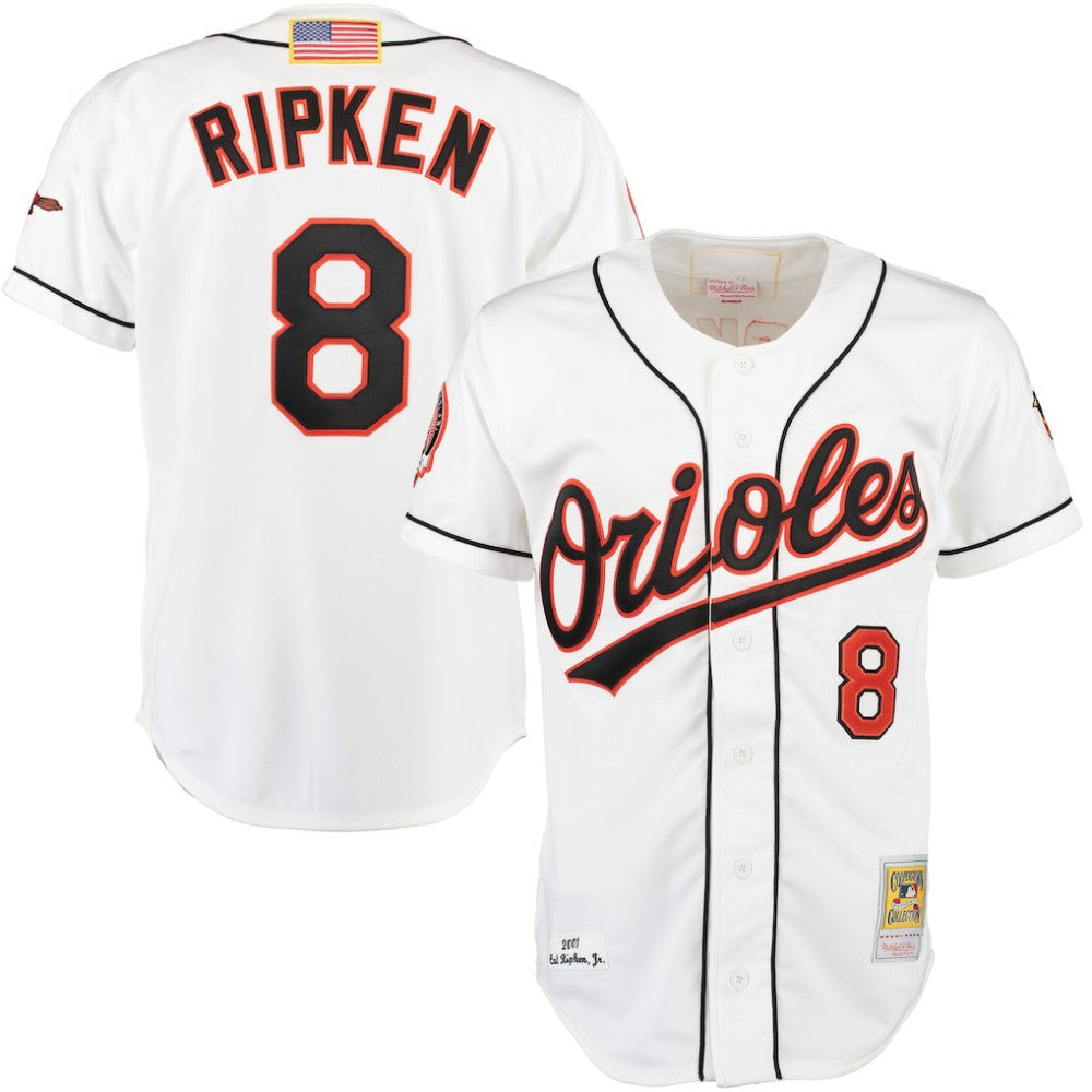 Cal Ripken Baltimore Orioles Mitchell & Ness Home Authentic Jersey - White - Mitchell & Ness Online
