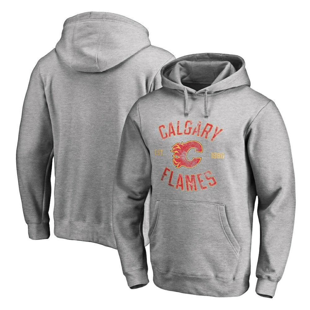 Calgary Flames Heritage Pullover Hoodie - Ash - NHL 2376404
