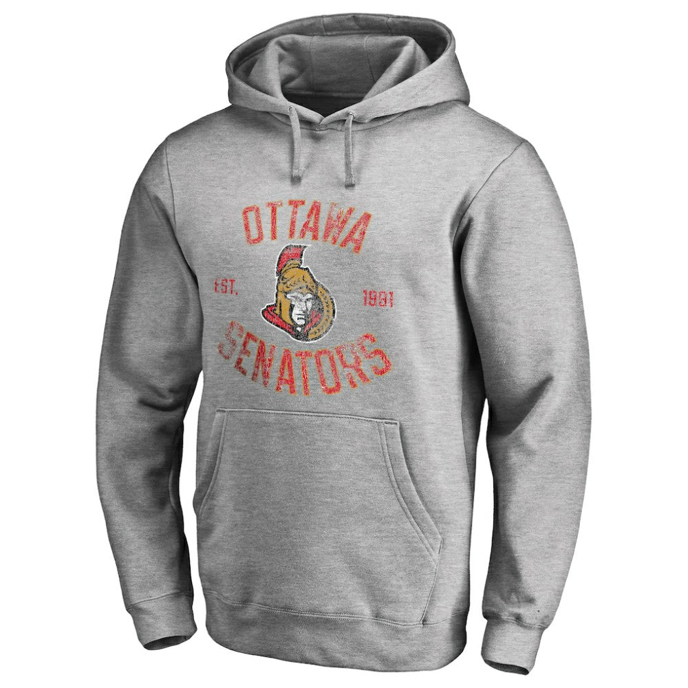 Ottawa Senators Heritage Pullover Hoodie - Ash - NHL 2376422