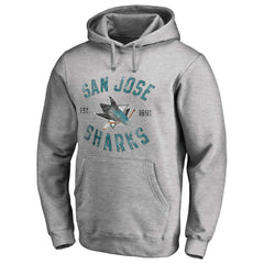 San Jose Sharks Heritage Pullover Hoodie - Ash - NHL 2376426
