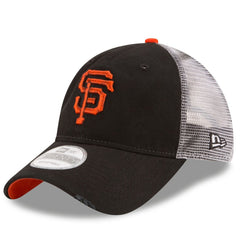 San Francisco Giants New Era Team Rustic 9TWENTY Trucker Adjustable Hat - Black - New Era Discount