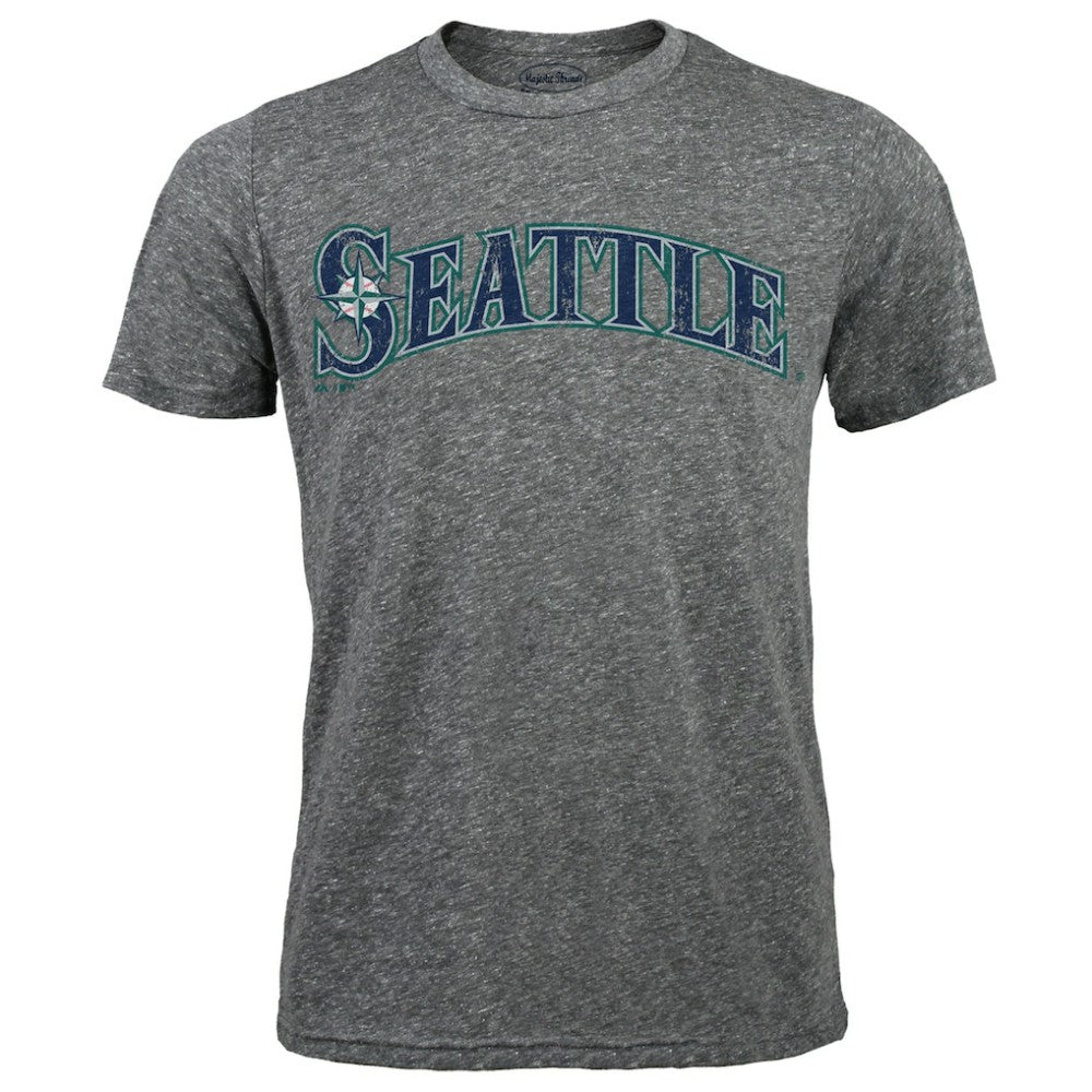 Hisashi Iwakuma Seattle Mariners Majestic Threads Premium Tri-Blend Name & Number T-Shirt - Gray - MLB Sale