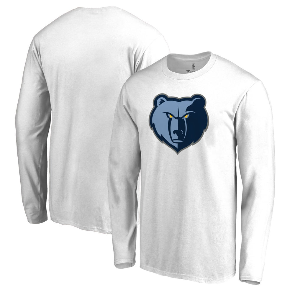 Memphis Grizzlies Primary Logo Long Sleeve T-Shirt White