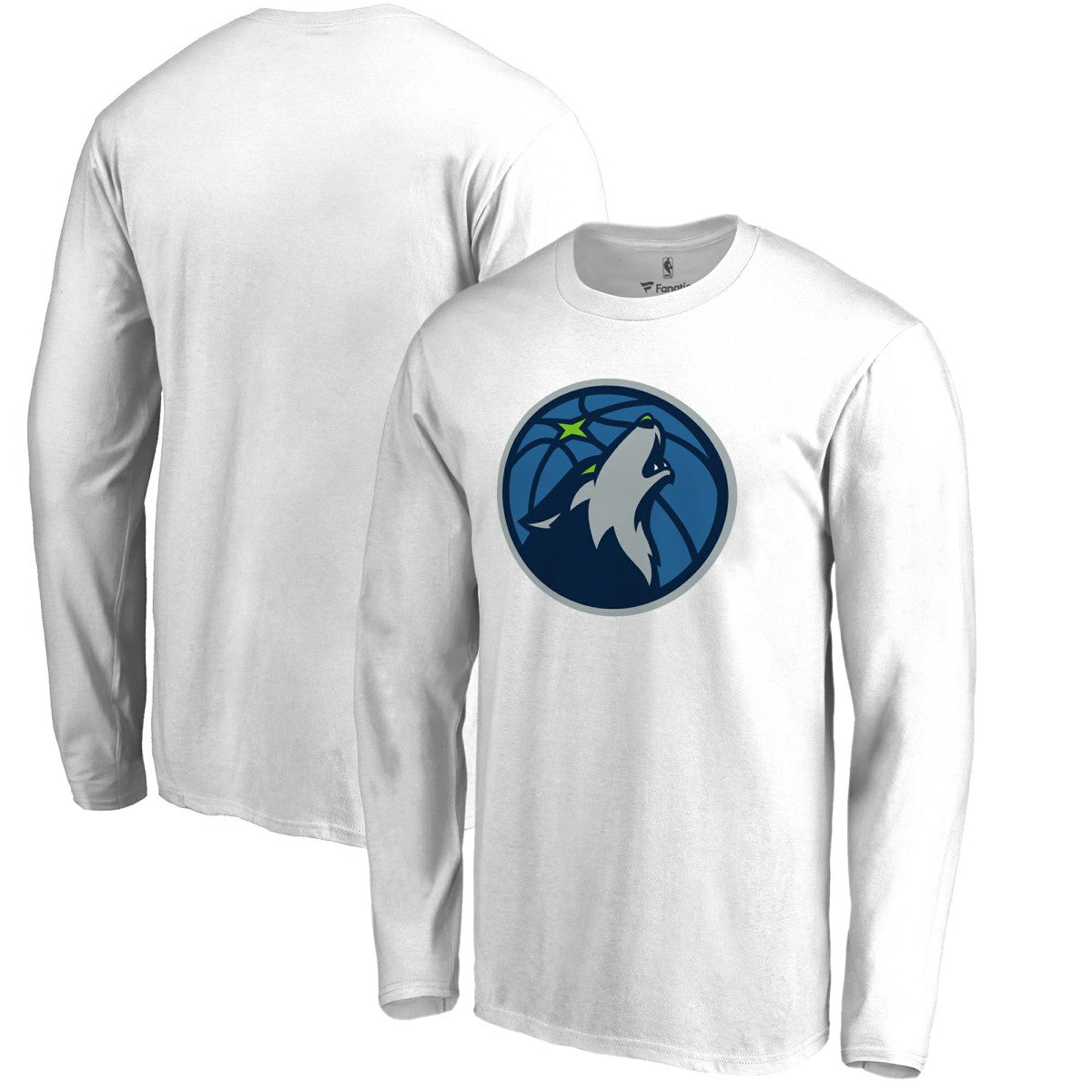 Minnesota Timberwolves Primary Logo Long Sleeve T-Shirt White