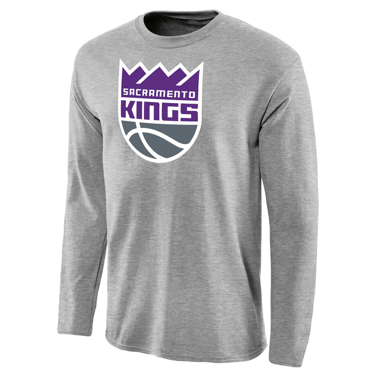 Sacramento Kings Primary Logo Long Sleeve T-Shirt Heather Gray