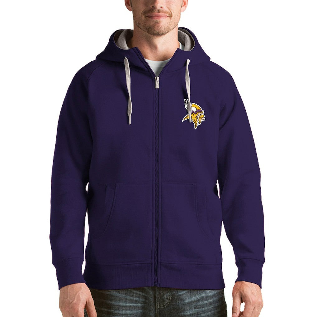 Minnesota Vikings Antigua Victory Full-Zip Hoodie Purple