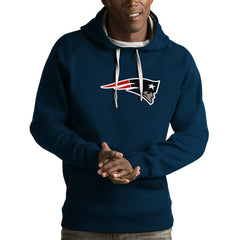 New England Patriots Antigua Victory Pullover Hoodie Navy