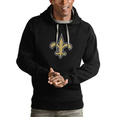 New Orleans Saints Antigua Victory Pullover Hoodie Black