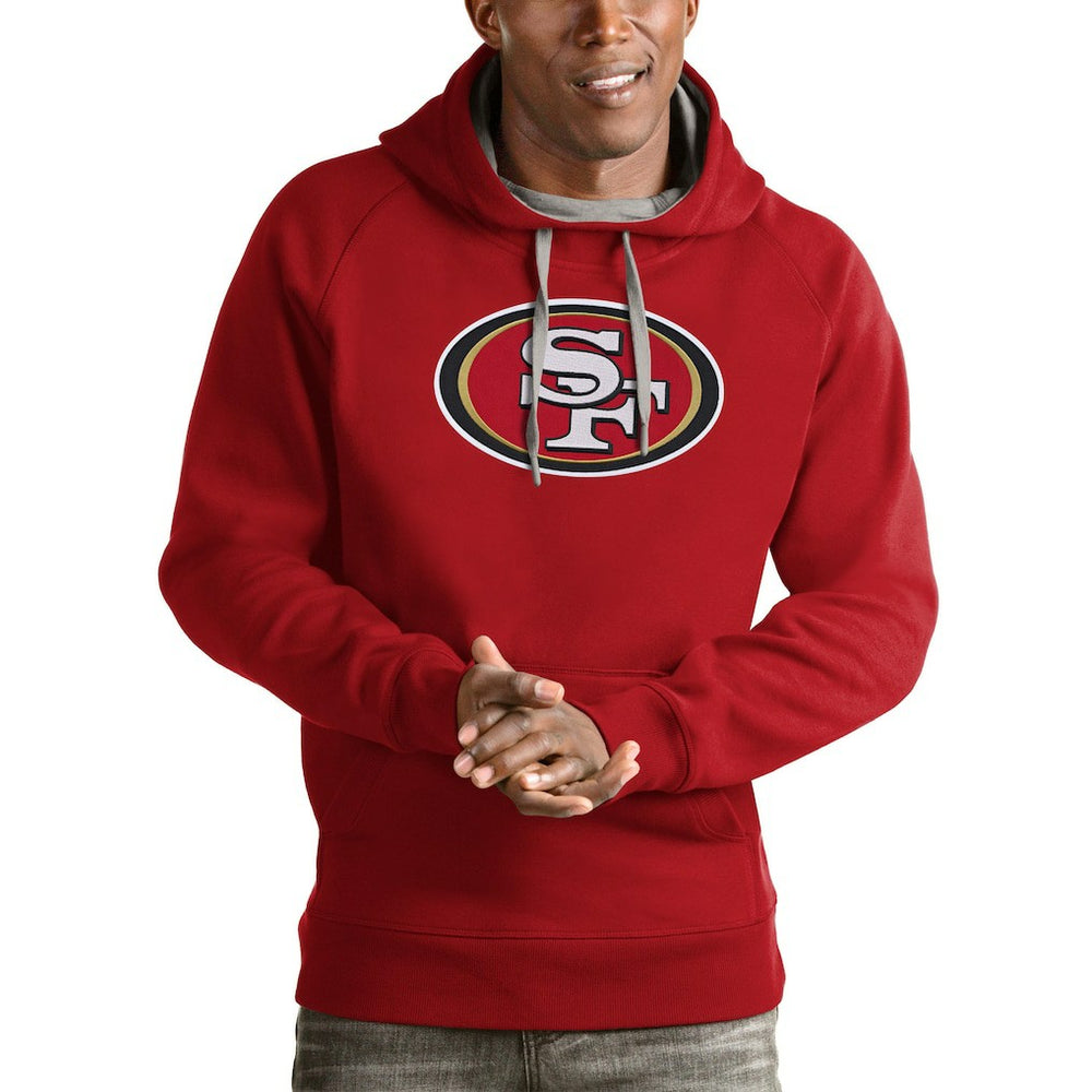 San Francisco 49ers Antigua Victory Pullover Hoodie Scarlet