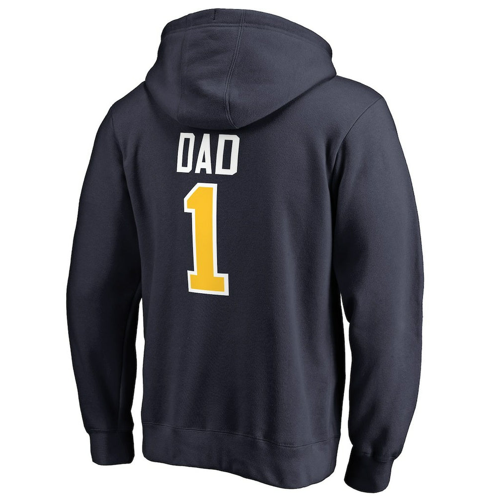 Denver Nuggets #1 Dad Pullover Hoodie Navy