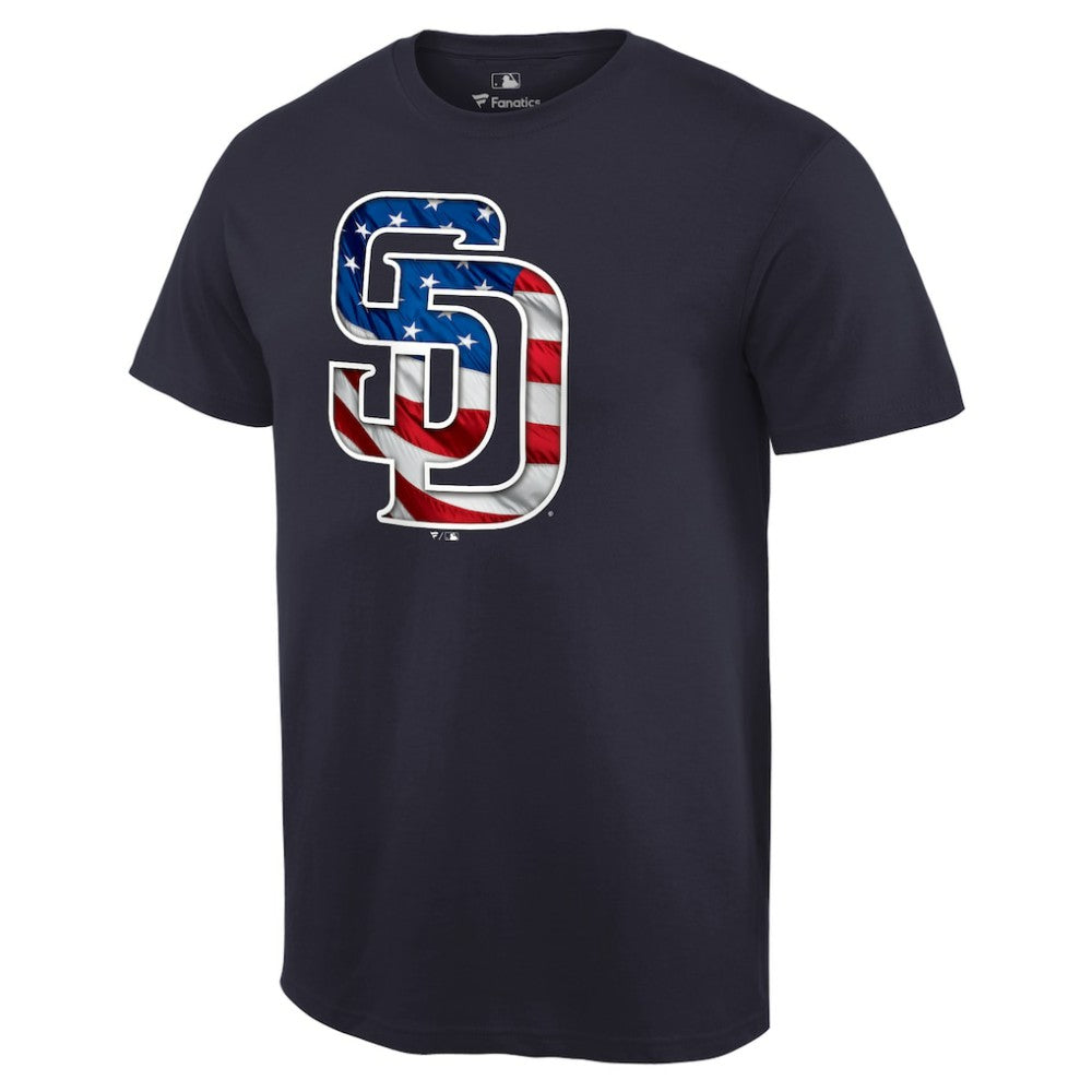 San Diego Padres Memorial Day Banner Wave Logo T-Shirt - Navy - MLB Online