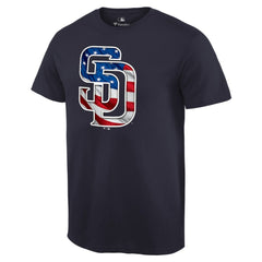 San Diego Padres Memorial Day Banner Wave Logo T-Shirt - Navy - MLB Online