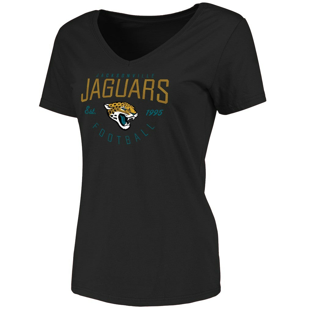 Jacksonville Jaguars Women's Live For It V-Neck T-Shirt Black