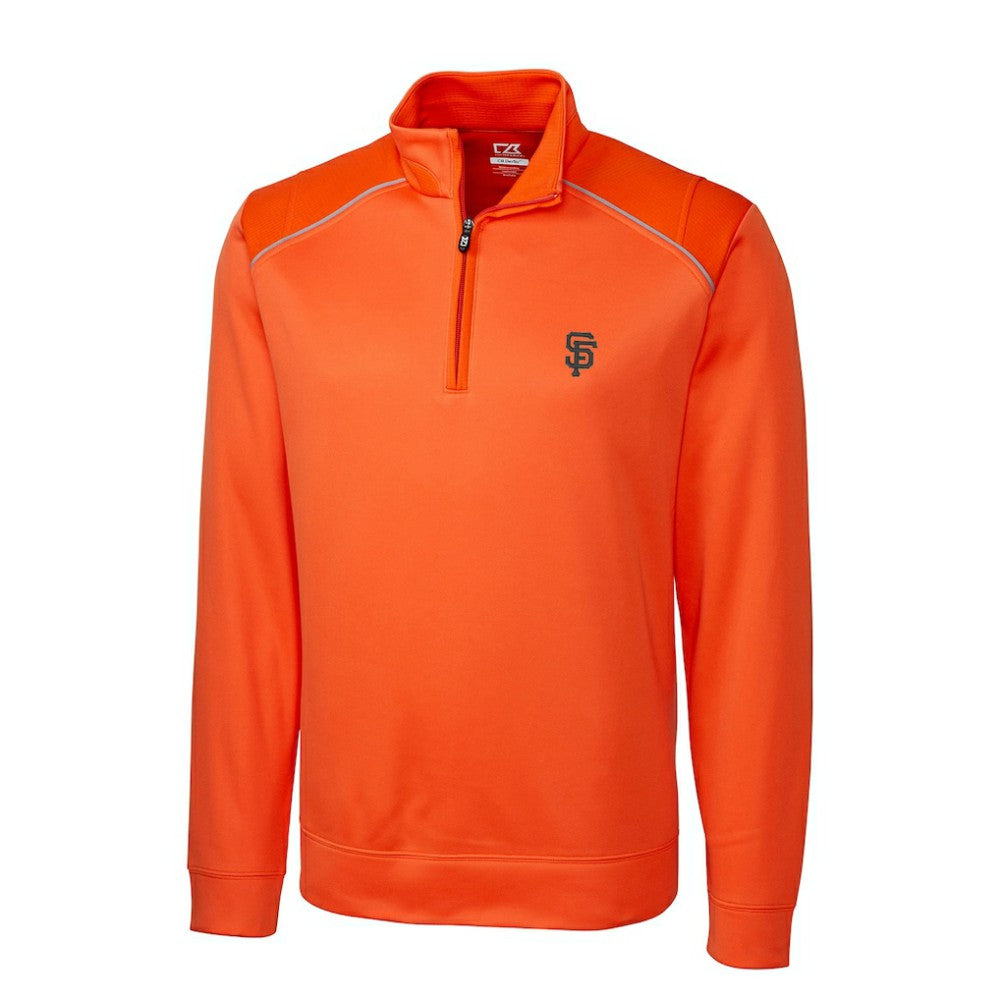 San Francisco Giants Cutter & Buck Ridge WeatherTec Half-Zip Pullover Jacket - Orange - MLB Discount