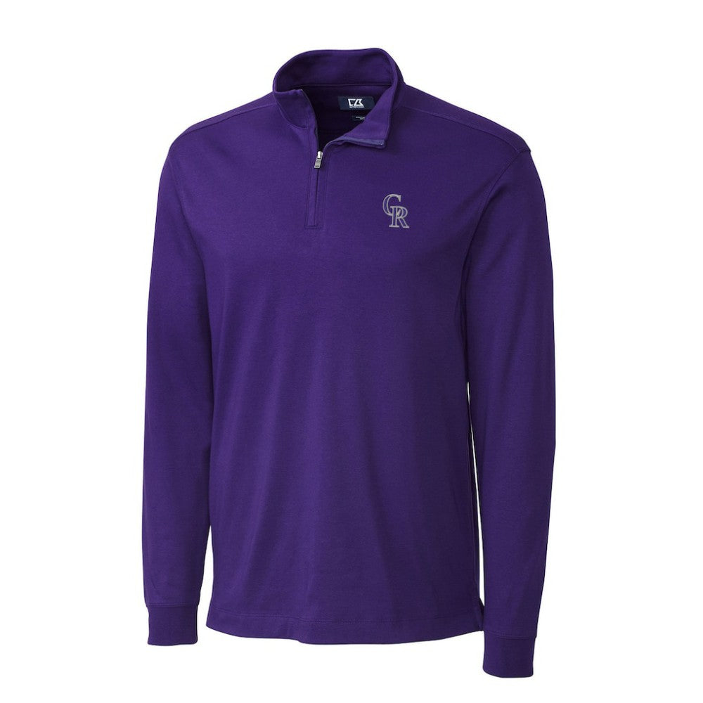 Colorado Rockies Cutter & Buck Belfair Half-Zip Pullover Jacket - Purple - MLB Sale