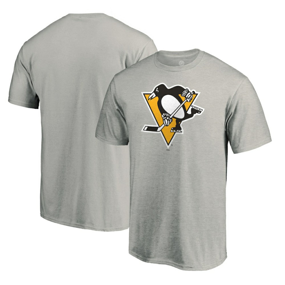 Pittsburgh Penguins Team Primary Logo 2 T-Shirt - Ash - NHL 2484632